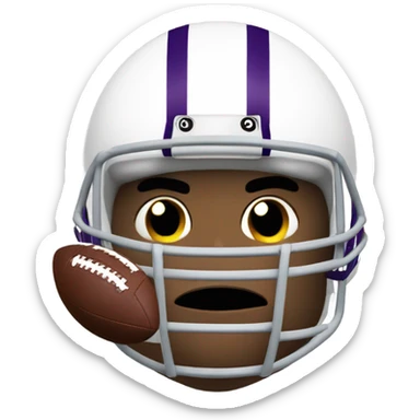 Football with a frowny face on it no helmet  sticker