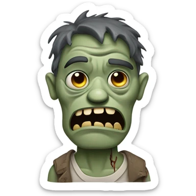 A tired zombie sticker