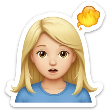 Blonde hair girl farting sticker