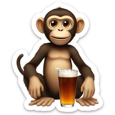 Monkey have a drink (fernet and coke) sticker