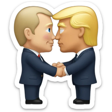 trump-and-putin-kissing,-lgbtq+ friendly, positivity, inclusiveness sticker