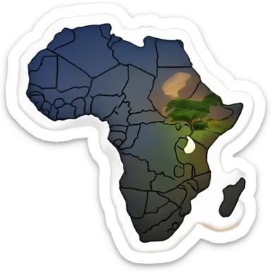 africa map sticker