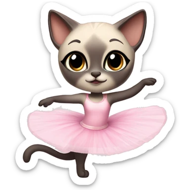 Siamese cat being a ballerina ￼ sticker