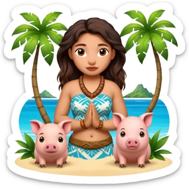 Moana and pua  sticker