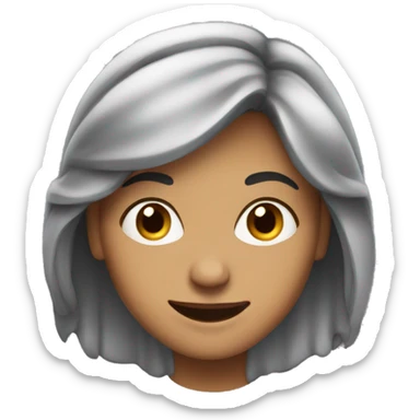 Cartoon Grusha Woman smiles broadly. sticker