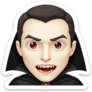 Vampire – Pale figure with fangs and cape sticker