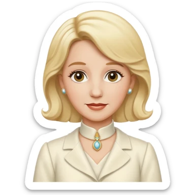 Patty Andrews from The Andrews Sisters with blonde hair, ivory outfit sticker