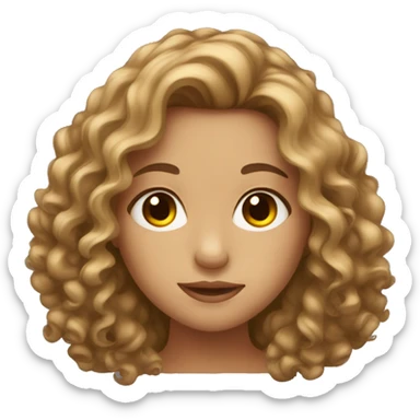 girl with brown eyes and brown curly long hair sticker