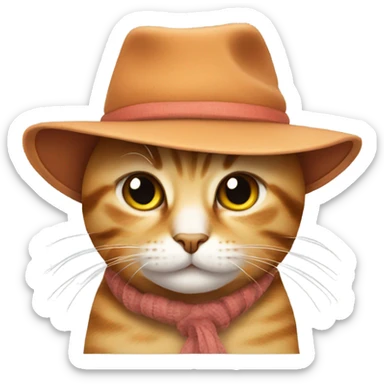 A cat with a cute hat sticker