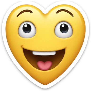 heart happy face sticker
