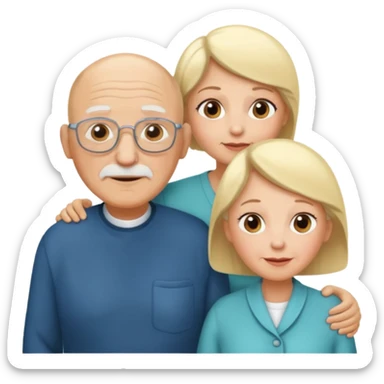 Pareja de abuelos el abuelo calvo y la abuela rubia  sticker