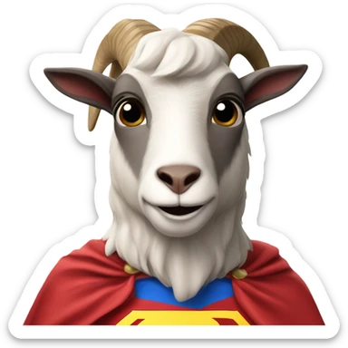 superman goat with cape sticker