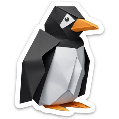 origami penguin sticker