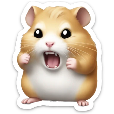 Very angry hamster with fist balled up sticker