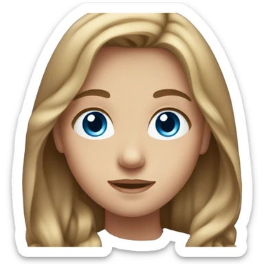 A girl with long light brown hair and blue eyes sticker