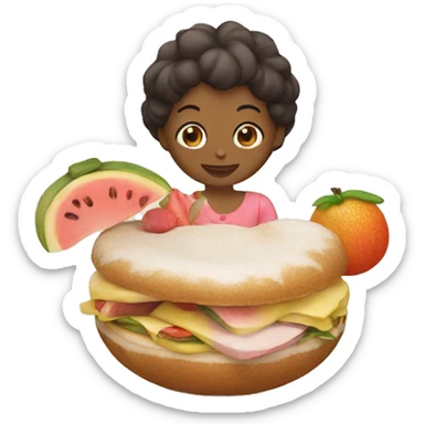 Gata con sandía sticker