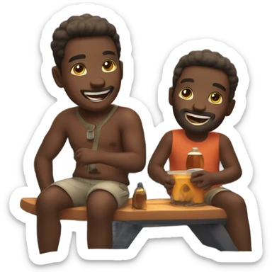 Big boys enjoying outdoor night fun sticker