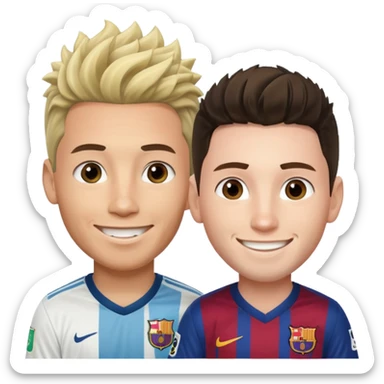 Prime noodle hair ronaldo and prime 2012 messi Smiling in one Photo  sticker
