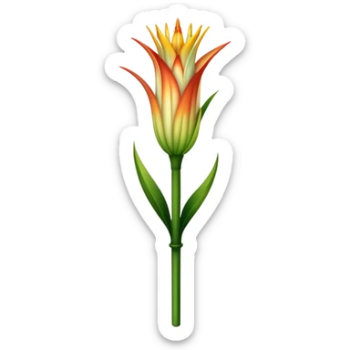 single Torch Lily flower, straight stem sticker