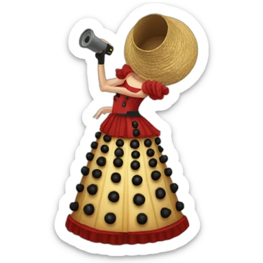 a dalek in flamenco dress shoothing sticker