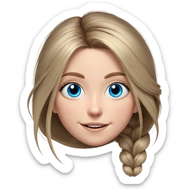 smiling girl with blue eyes sticker