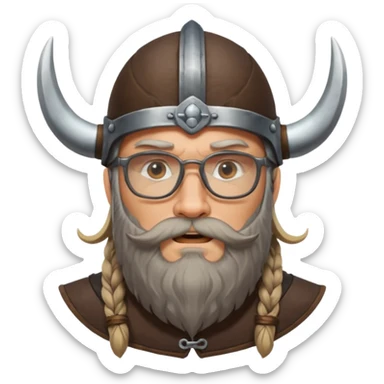 Glasses-Wearing wild viking büdt sticker