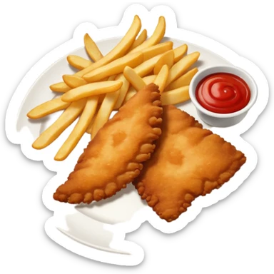 Schnitzel and chips sticker