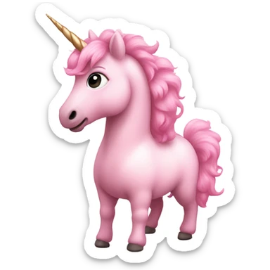 Unicorn light pink baby sticker
