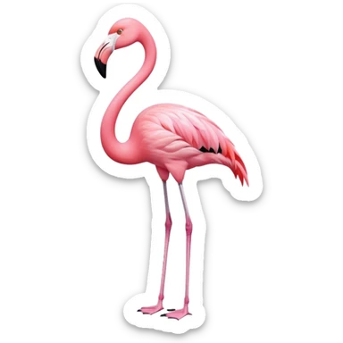 Flamingo, front view sticker