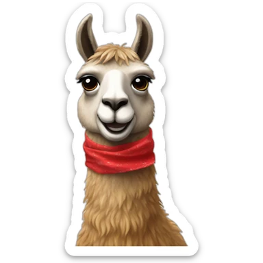 llama rambo with a red bandana sticker