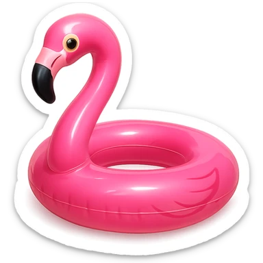 pink flamingo float sticker