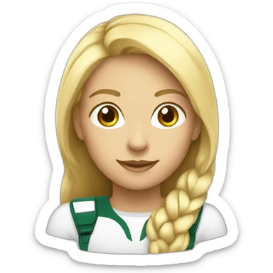 Friendly team womans white sticker