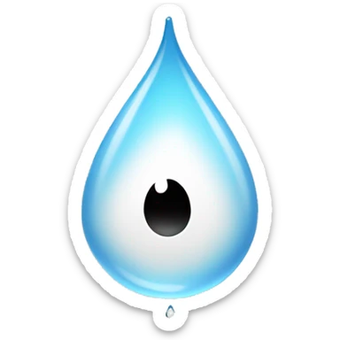 White water droplet sticker