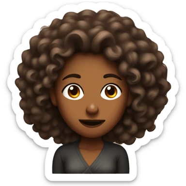 mad brown skin lady with long curly hair crossing her arms sticker