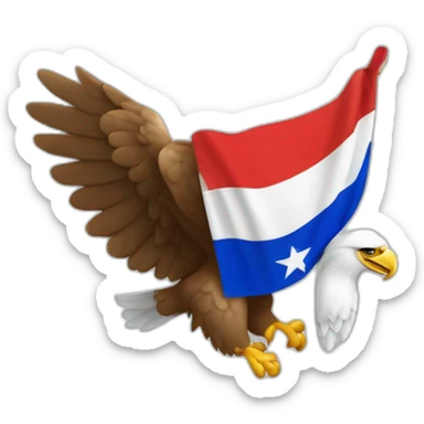 Aigle qui tien a sa patte un drapeau de l'Amérique sticker