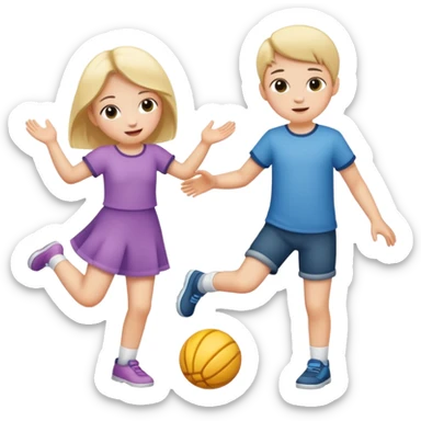 two children full body sticker