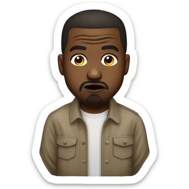 Kanye West with his tongue out sticker