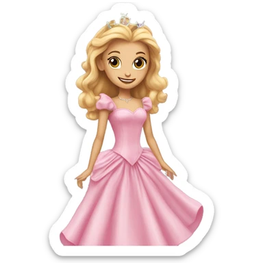 Can you make an emoji of Glinda from wicked with pink dress Ariana grande version sticker