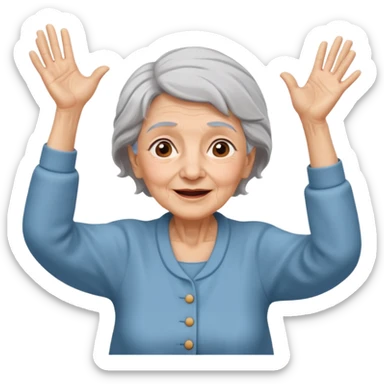 Old lady hands up raise the roof dancing  like she doesn’t care  sticker