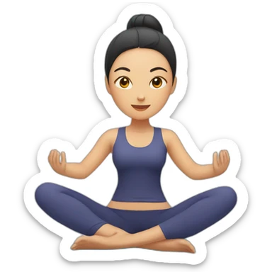 Asian woman doing yoga sticker