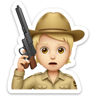 Emoji killing itself with a gun  sticker