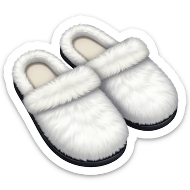 white fluffy slippers sticker