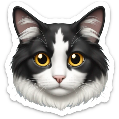 black-and-white cat domestic long-haired sticker