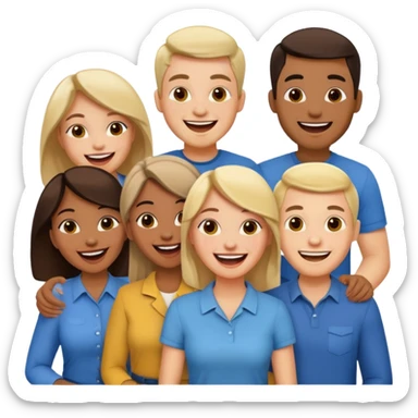 6 people two of them are women and of them are men  sticker