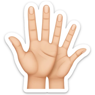 Hand stretching out all fingers but ONE sticker