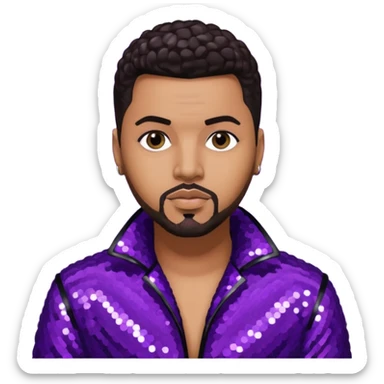 Al B. Sure, R&B Singer with dark brown hair, dark purple sequin outfit sticker