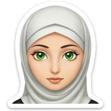 Fair skin Muslim woman green eyes sticker