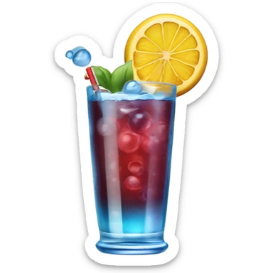 imaginer un emoji qui représente une boisson bleue, comme un cocktail avec des glaçons ou une boisson gazeuse. On pourrait le styliser avec des bulles ou des fruits pour le rendre plus attrayant. sticker