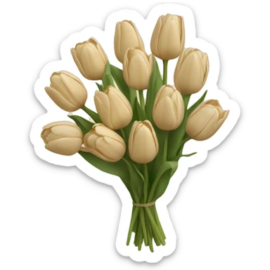 bunch of beige tulips  sticker