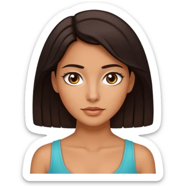 Mujer morena de cabello oscuro y ojos marrones sticker